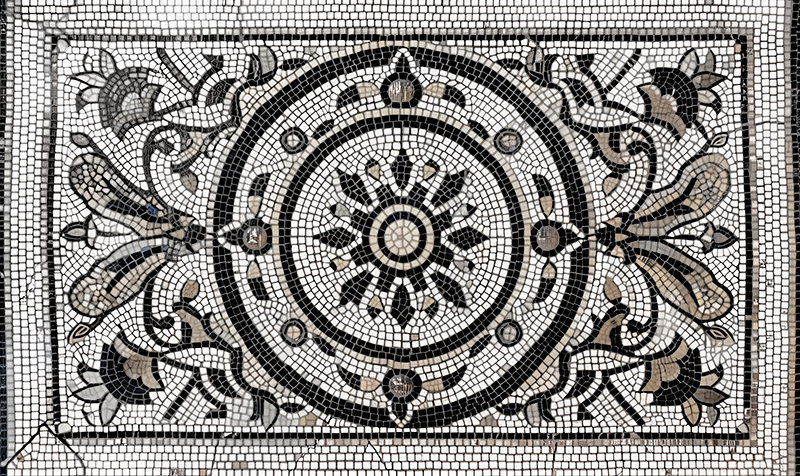 Art Nouveau design dining room vinyl rug - TenStickers