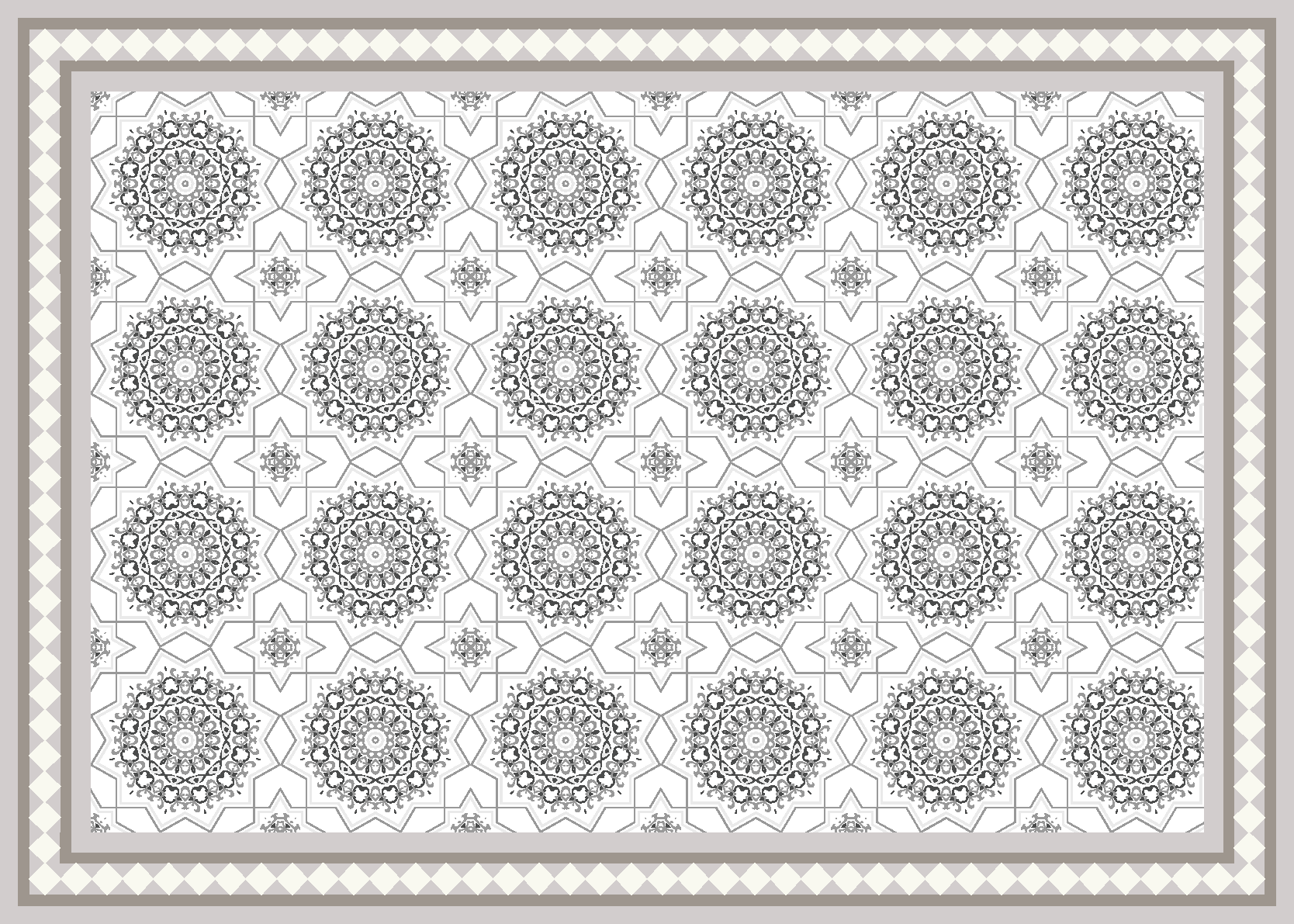 Moroccan light grey design dining room vinyl rug - TenStickers