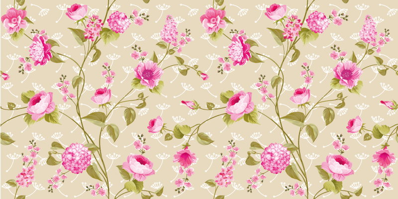 Floral Patterned Surface flower vinyl rug - TenStickers