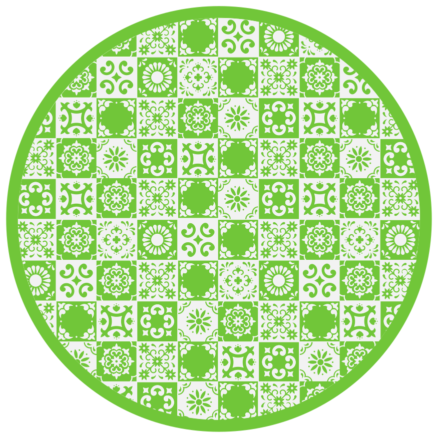 Geometric Mosaic Circle tile vinyl rug - TenStickers