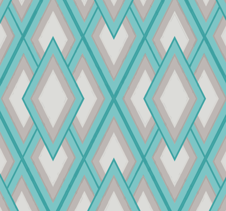 Harmonious Diamond Patterns geometric wallpaper - TenStickers
