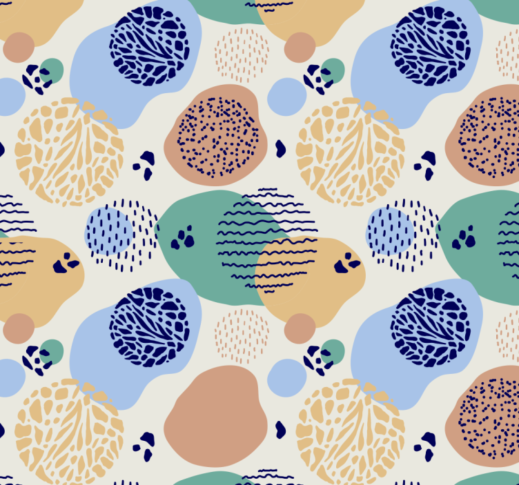 Circular Retro Patterns geometric wallpaper - TenStickers
