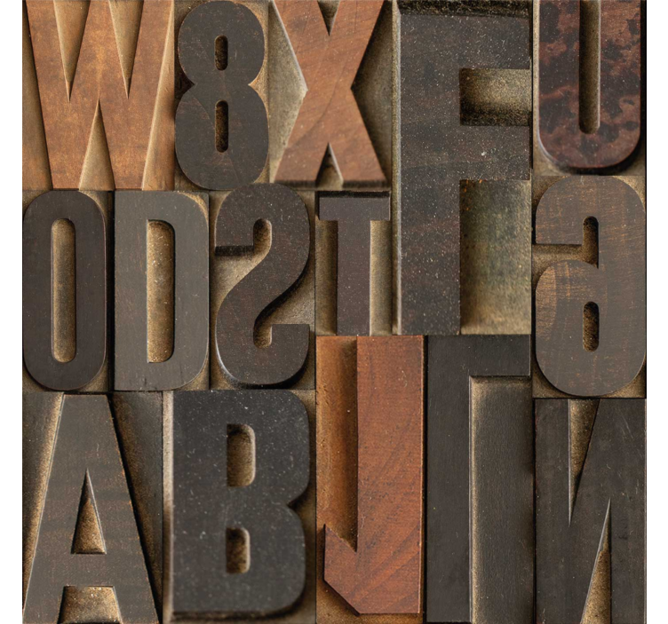 Brown 3D effect letters wallpaper - TenStickers
