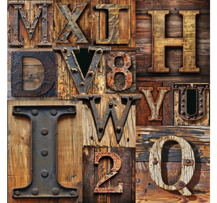 3D effect letters wallpaper - TenStickers