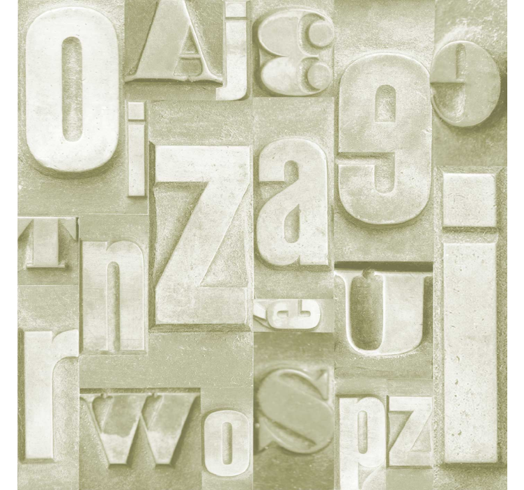 3D industrial style letters wallpaper - TenStickers