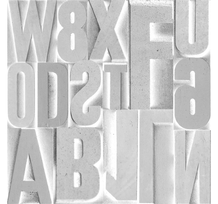 3D grey letters wallpaper - TenStickers