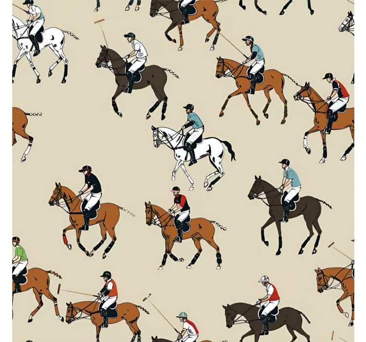 Riding horses themed kids wallpaper - TenStickers