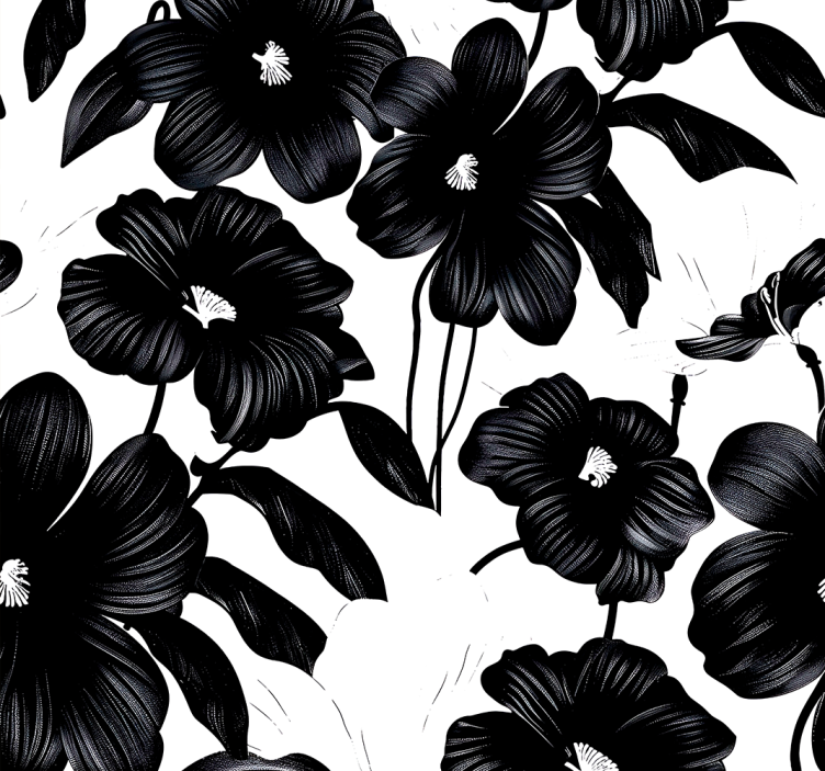 black poppy flower wallpaper - TenStickers