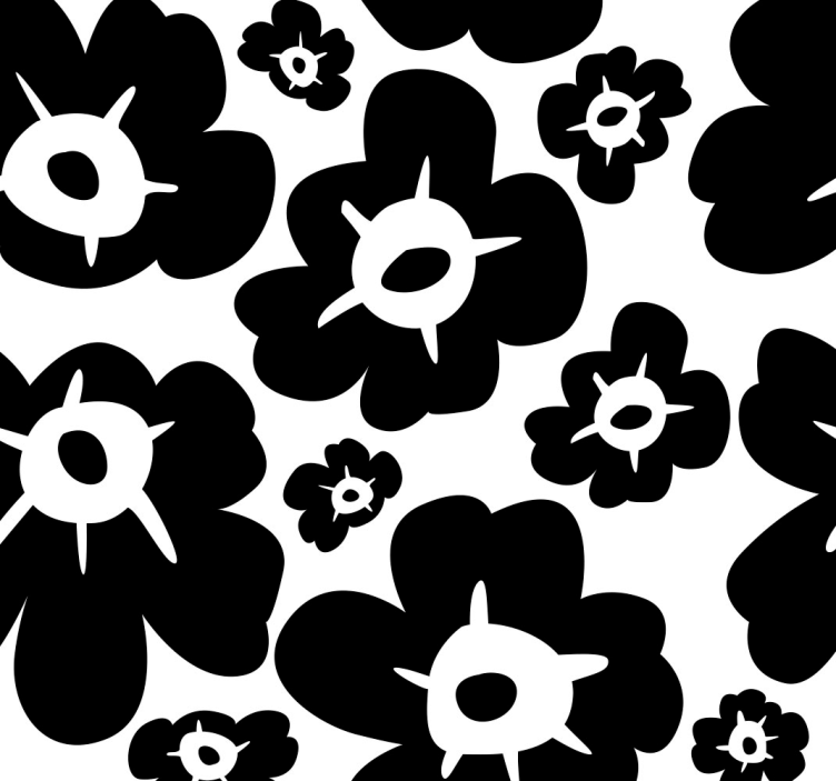 Black poppy flower wallpaper - TenStickers