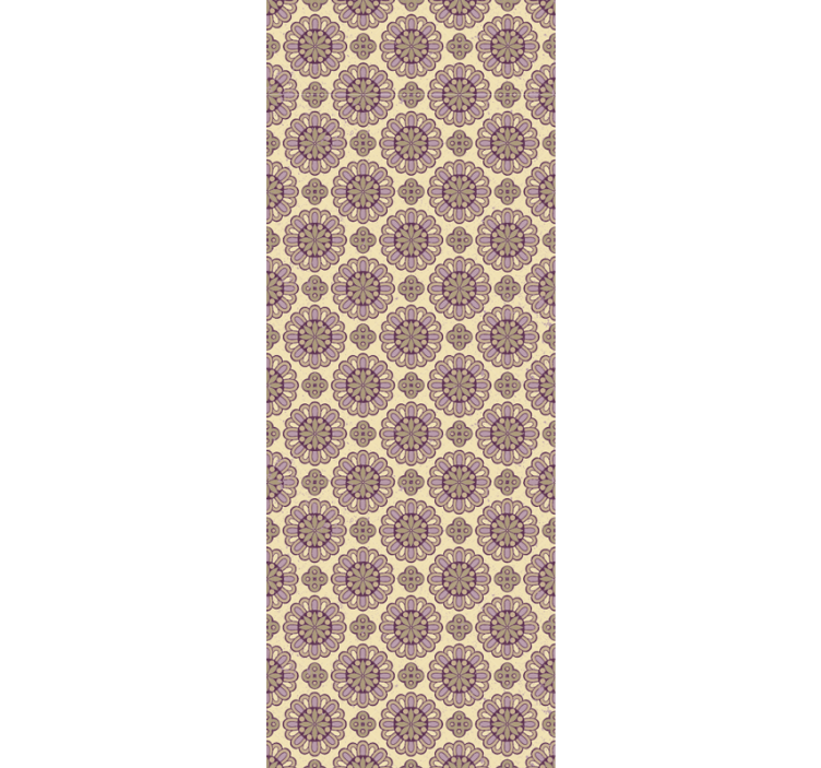 Ornate beige pattern floral ornament wallpaper - TenStickers
