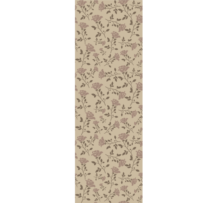 Delicate rose motif floral ornament wallpaper - TenStickers