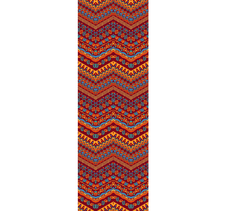 Vibrant geometric pattern living room wallpaper - TenStickers