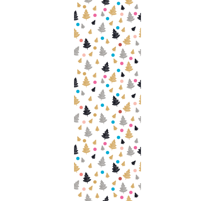 Colorful pine pattern tree wallpaper - TenStickers