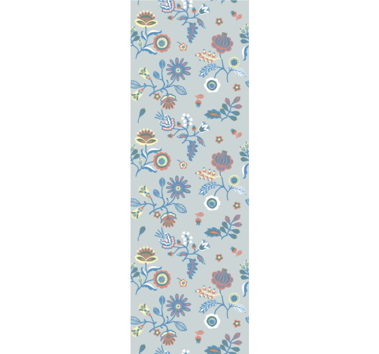 Illustrative bloom design flower wallpaper - TenStickers