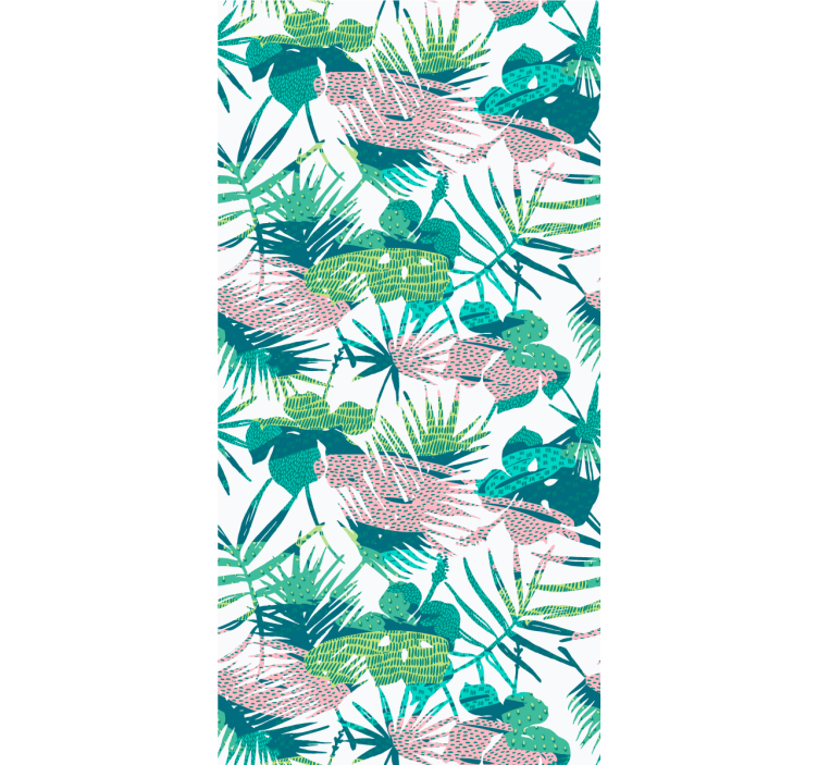 Botanical leaf burst jungle wallpaper - TenStickers
