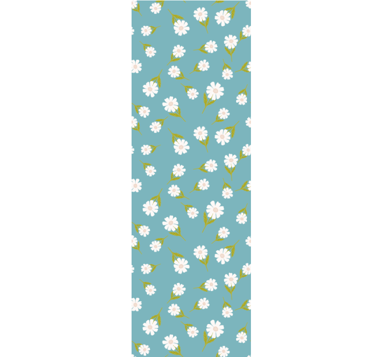 Turquoise daisy scatter flower wallpaper - TenStickers