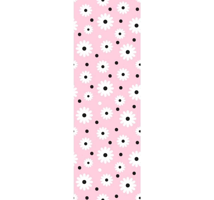 Pink and white daisies flower wallpaper - TenStickers