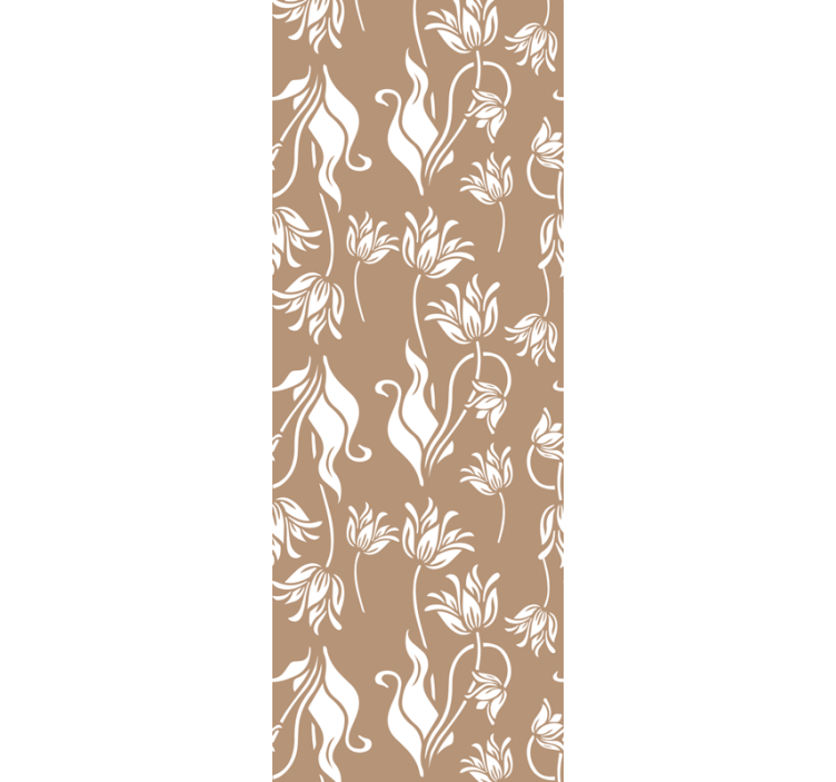 Elegant beige display floral ornament wallpaper - TenStickers