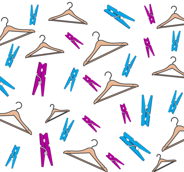 Clothes And Hangers personalized wallpaper - TenStickers
