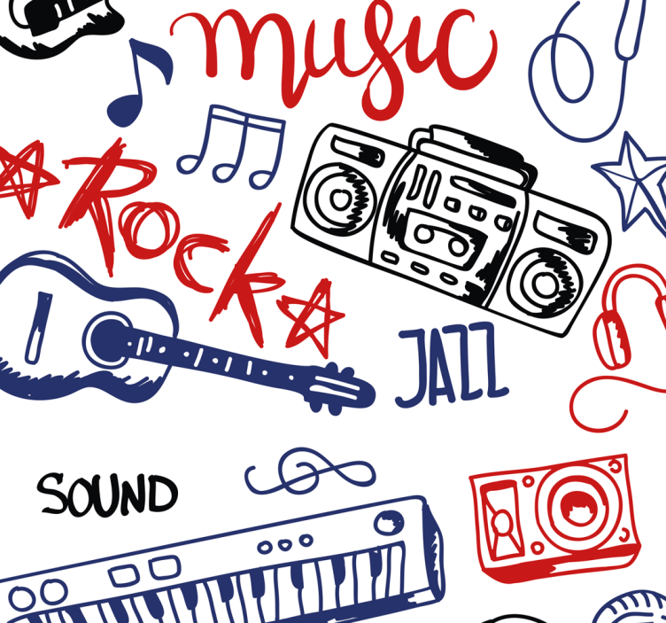 Music Elements letters wallpaper - TenStickers