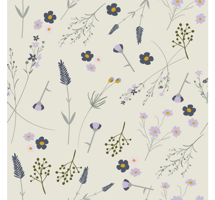 Purple Wildflower Floral kitchen wallpaper - TenStickers