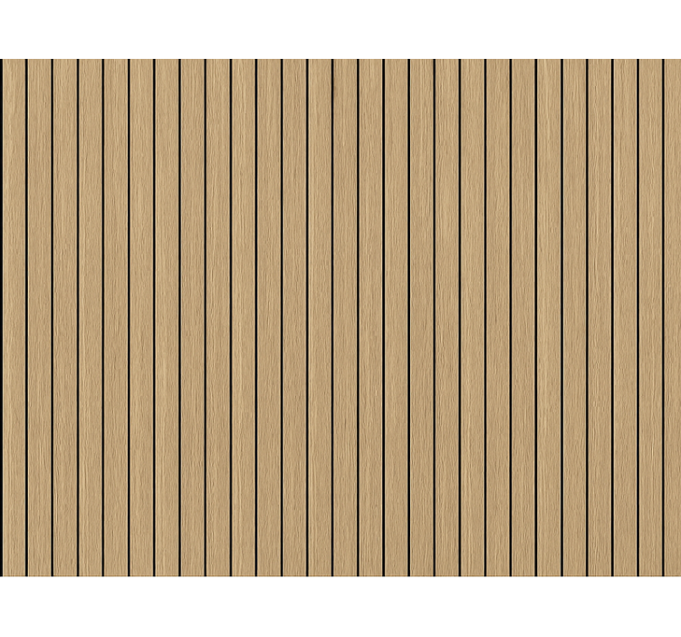 Vertical wood slats living room wallpaper - TenStickers