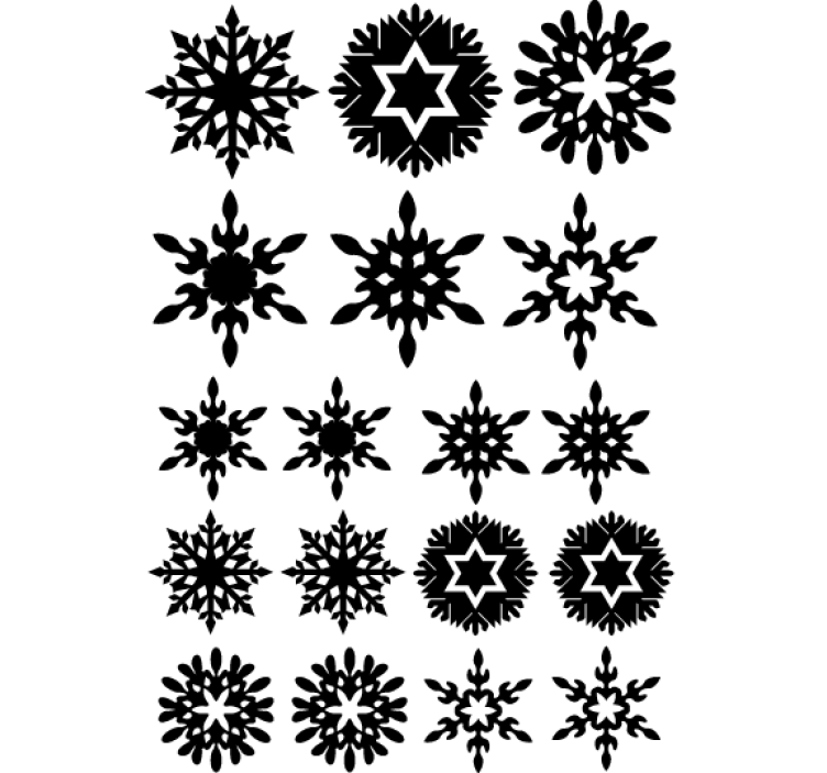 Christmas wallpaper with black snowflakes - TenStickers
