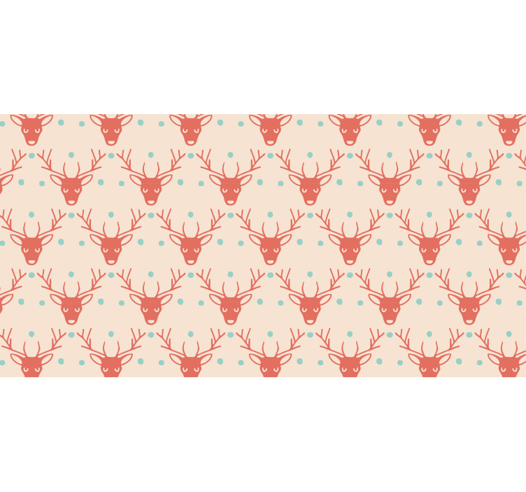 Christmas wallpaper red reindeer pattern - TenStickers