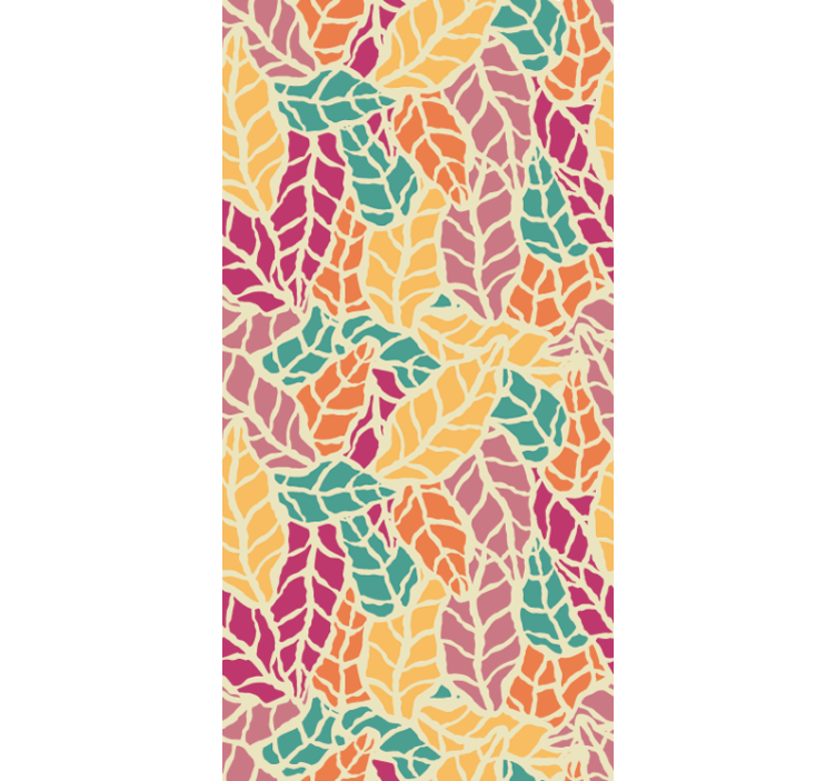 Colorful mosaic leaf wallpaper - TenStickers