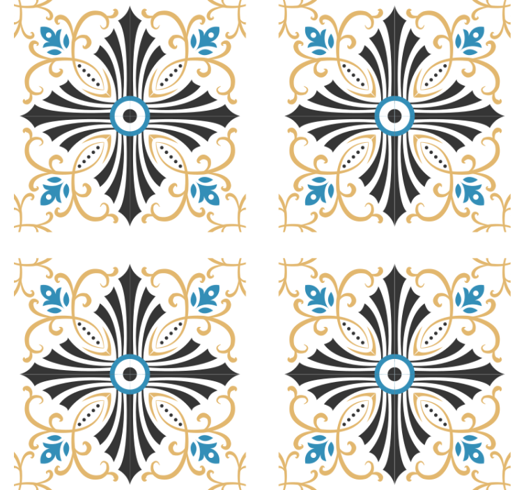 Ornamental wallpaper in vintage cross spiral design - TenStickers