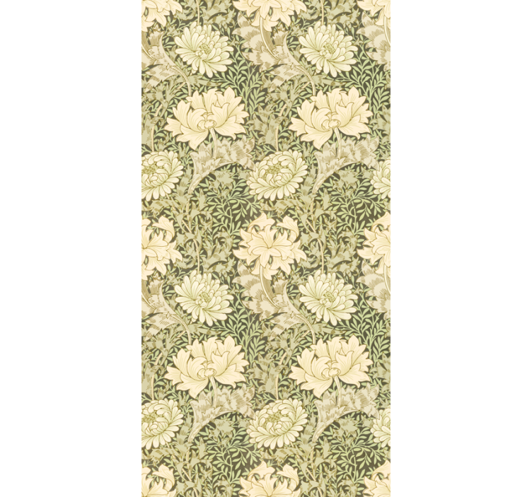 Ornamental wallpaper modern style chrysanthemum - TenStickers