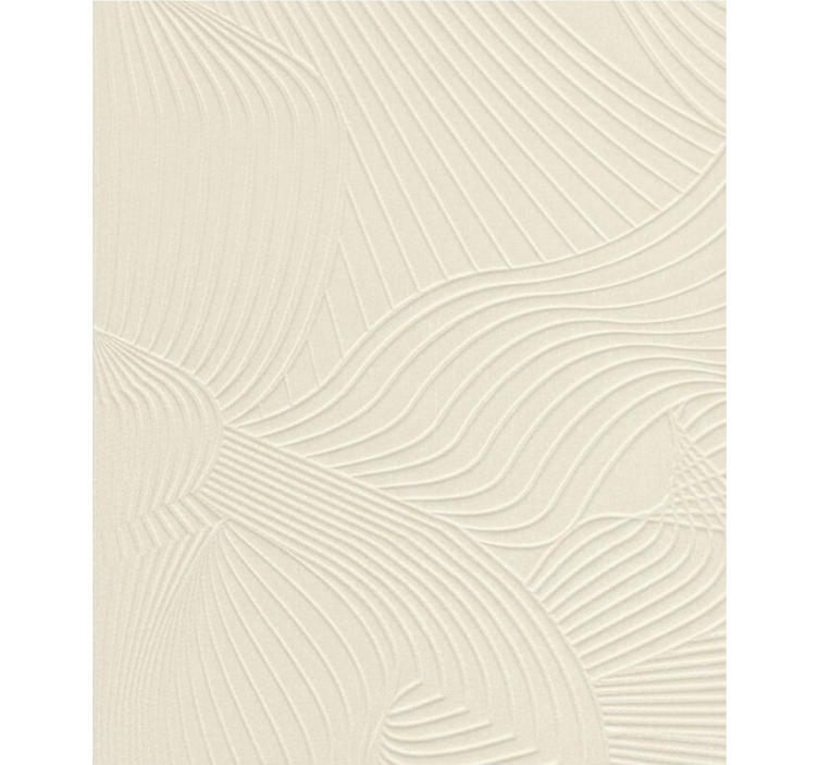 Living room wallpaper cream wavy embossed design - TenStickers