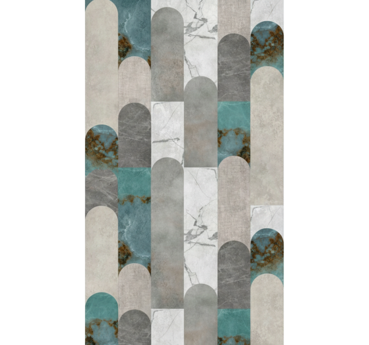 Living room wallpaper arched marble mosaic - TenStickers