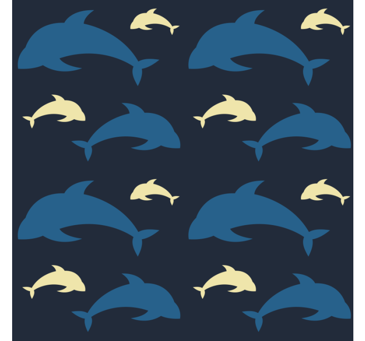 Bedroom wallpaper featuring 3 dolphins in the sea - TenStickers