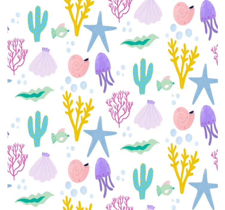 Bedroom wallpaper child seabed illustration - TenStickers