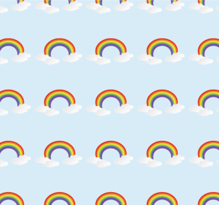 Colorful rainbow and clouds bedroom wallpaper - TenStickers