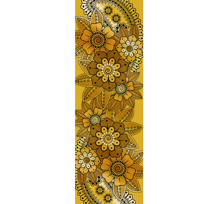 Floral ornament wallpaper in paisley indian style - TenStickers