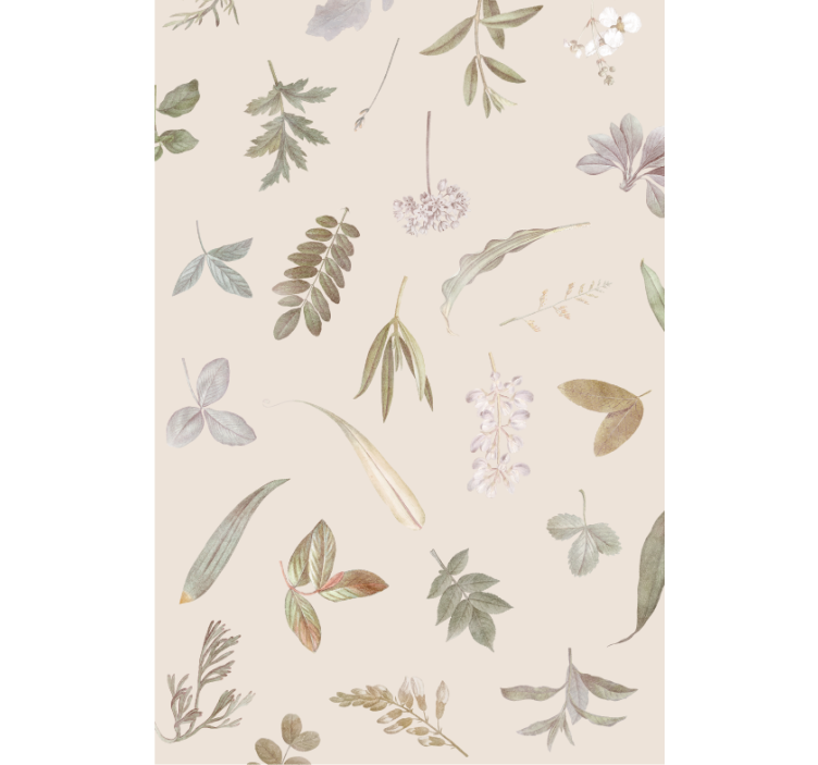 Leaf wallpaper with floral pattern overlay - TenStickers