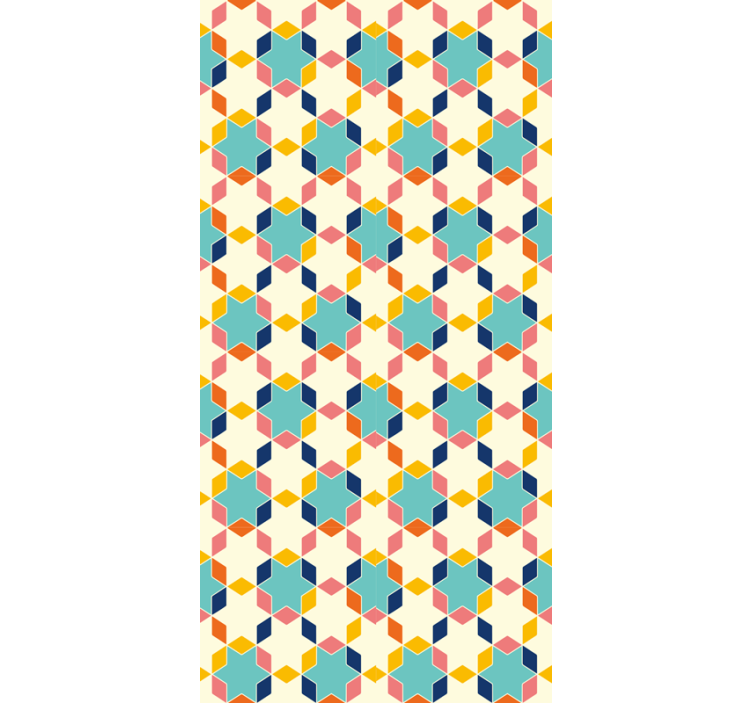 Living room wallpaper geometric pattern design - TenStickers