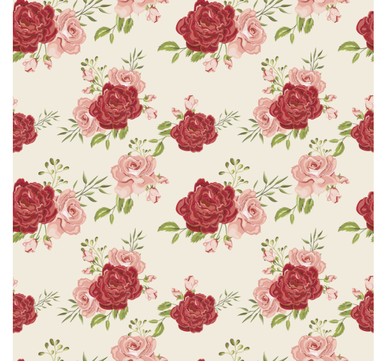 Flower wallpaper with elegant roses - TenStickers