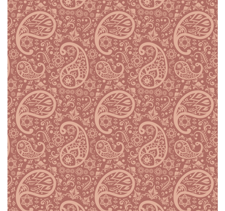 Floral ornament wallpaper warm paisley design - TenStickers