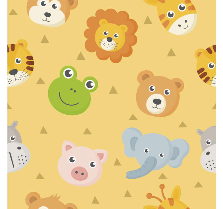 Animal wallpaper colorful animal play zone - TenStickers