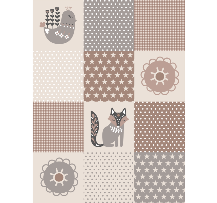 Animal wallpaper nordic animals and tiles - TenStickers