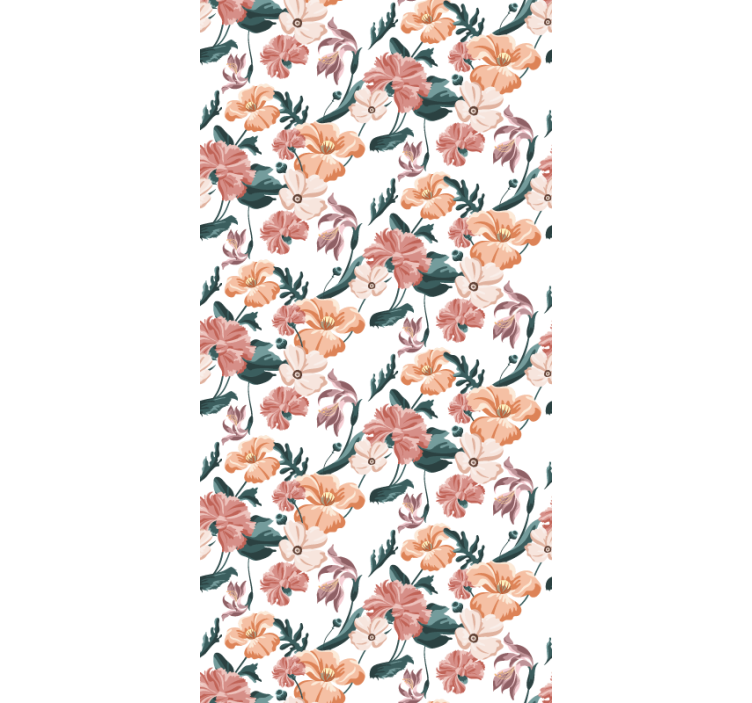 Bedroom wallpaper with beautiful pastel flower pattern - TenStickers