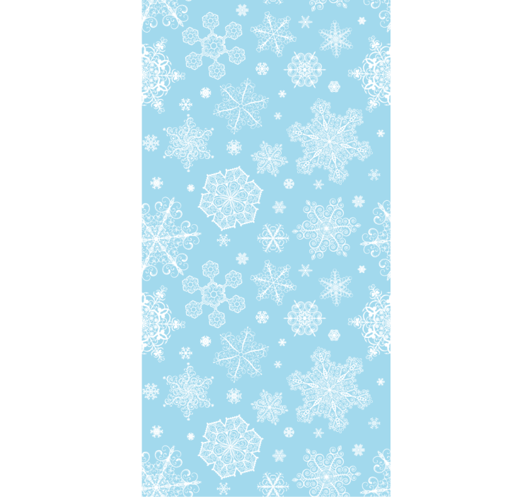 Bedroom wallpaper white snowflakes on blue background - TenStickers