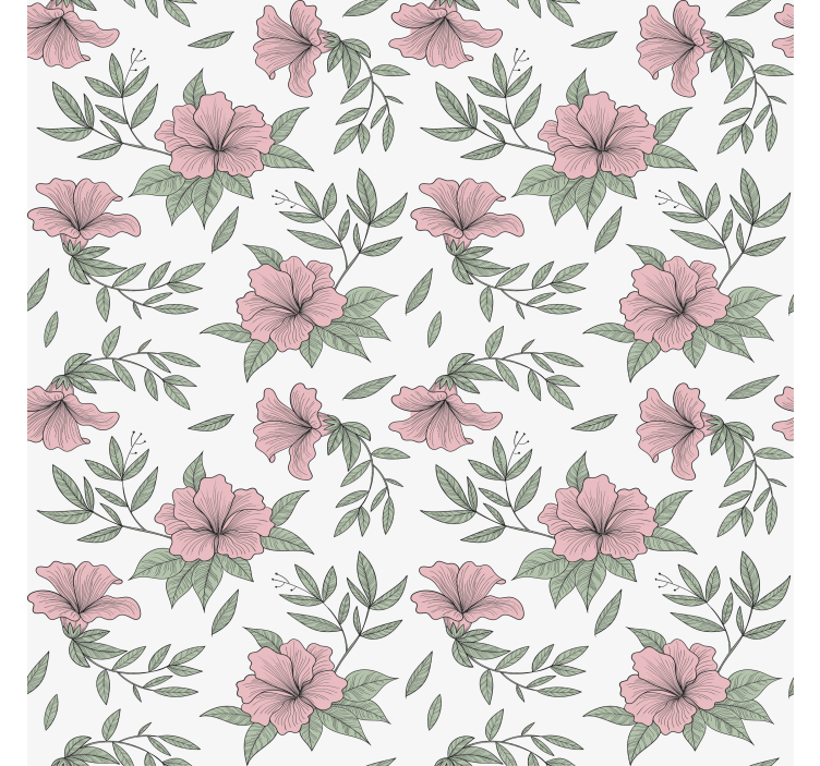 Bedroom wallpaper with floral pattern design - TenStickers