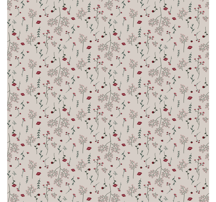 Bedroom wallpaper floral print design - TenStickers