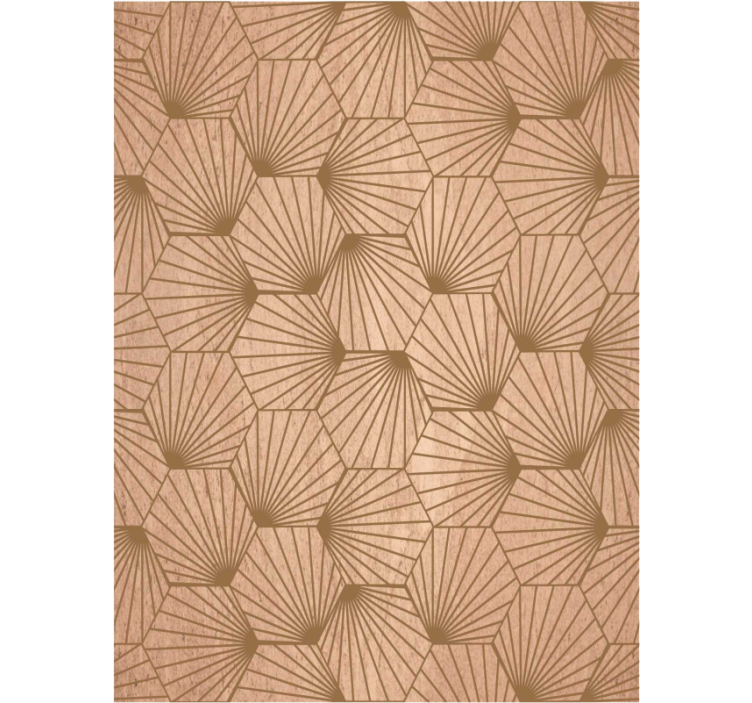 Living room wallpaper in brown hexagon lines - TenStickers
