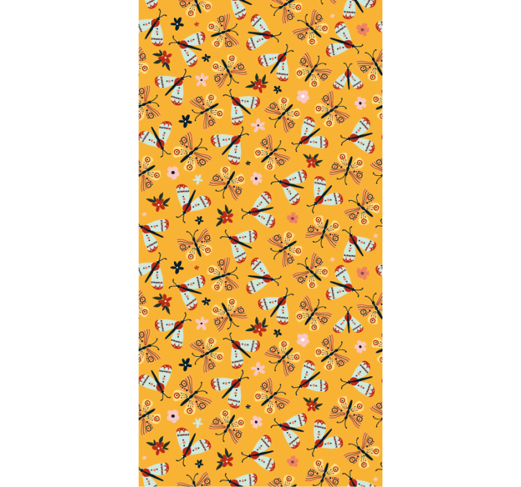 Animal wallpaper featuring hand drawn butterflies - TenStickers