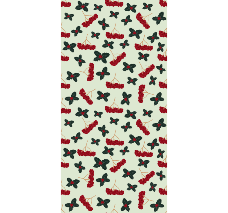 Christmas wallpaper hand-drawn berries pattern - TenStickers